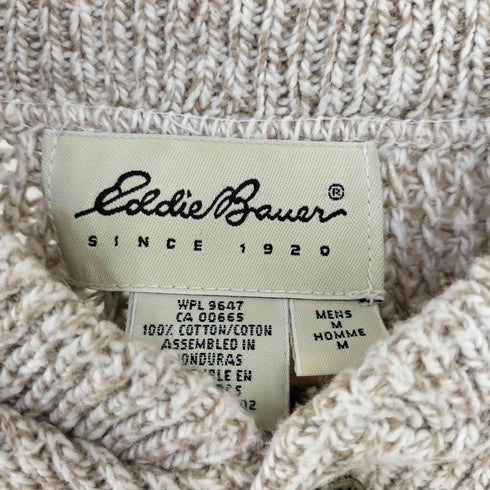エディーバウアー Eddie Bauer 白タグ コットン ヘンリーネック ニット メンズ import:M